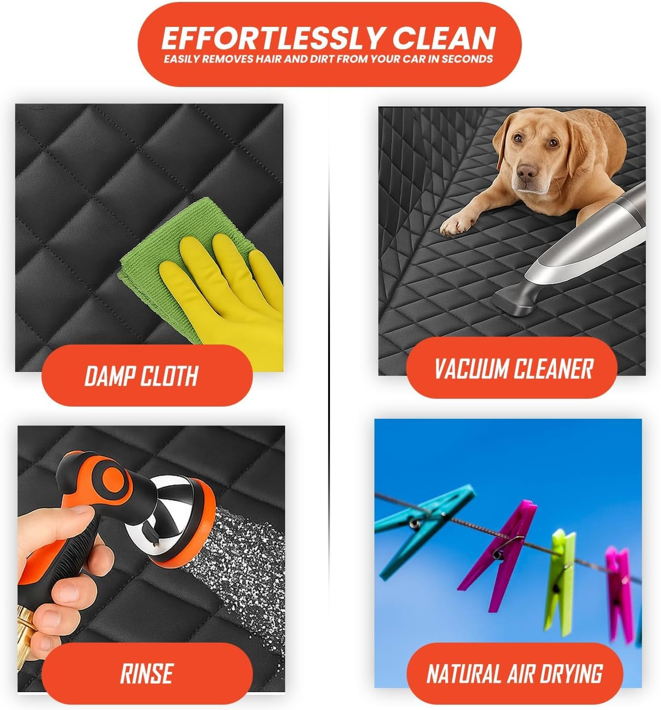 Dog Car Seat Cover Heavy Duty 4 Layer Seat Cover Hammok 600D, Non-Slip, Scratchproof, Waterproof, Universal Fit for Cars, Trucks & Suvs, Protects against Spills, Dirt & Damage