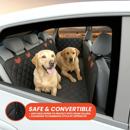 Dog Car Seat Cover Heavy Duty 4 Layer Seat Cover Hammok 600D, Non-Slip, Scratchproof, Waterproof, Universal Fit for Cars, Trucks & Suvs, Protects against Spills, Dirt & Damage